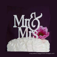 Wedding Party Cake Metal Inserts Baking Decoration Ornaments Letter Mr&Mrs Diamond Cake Inserts